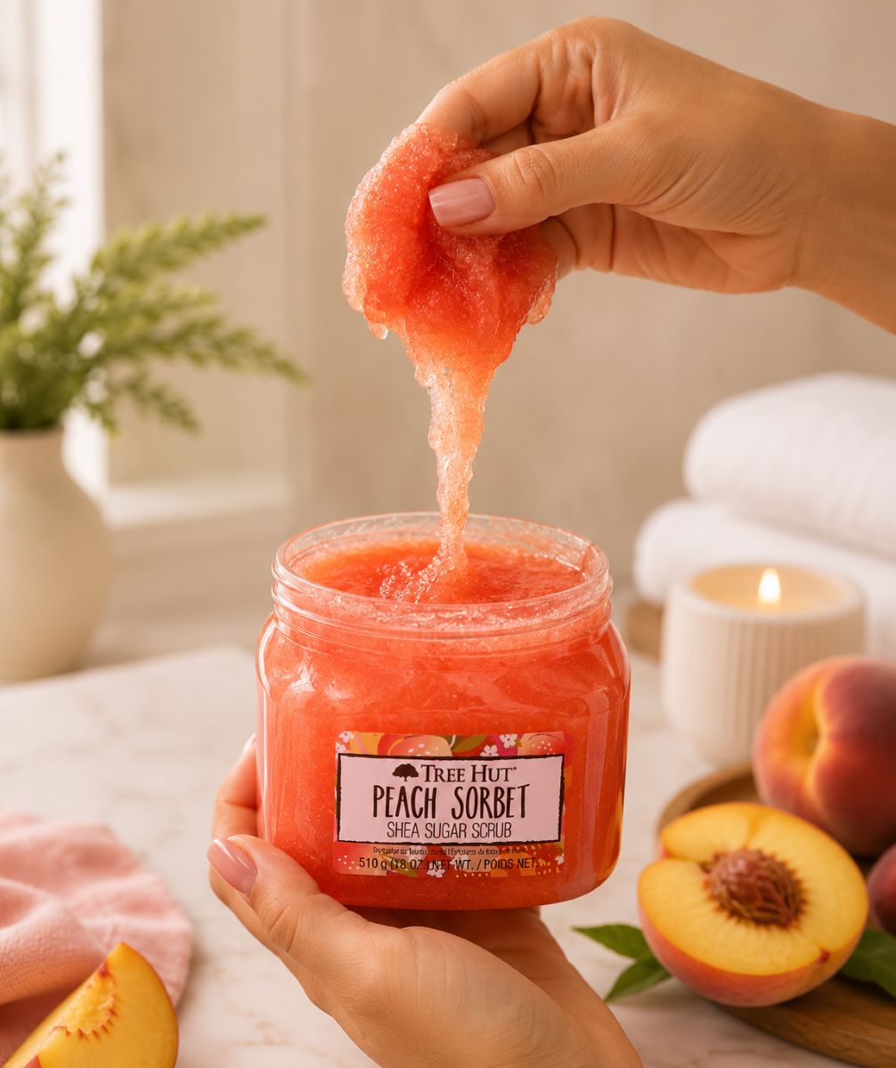 Esfoliante Corporal Tree Hut Peach Sorbet 510g Cuidado Premium