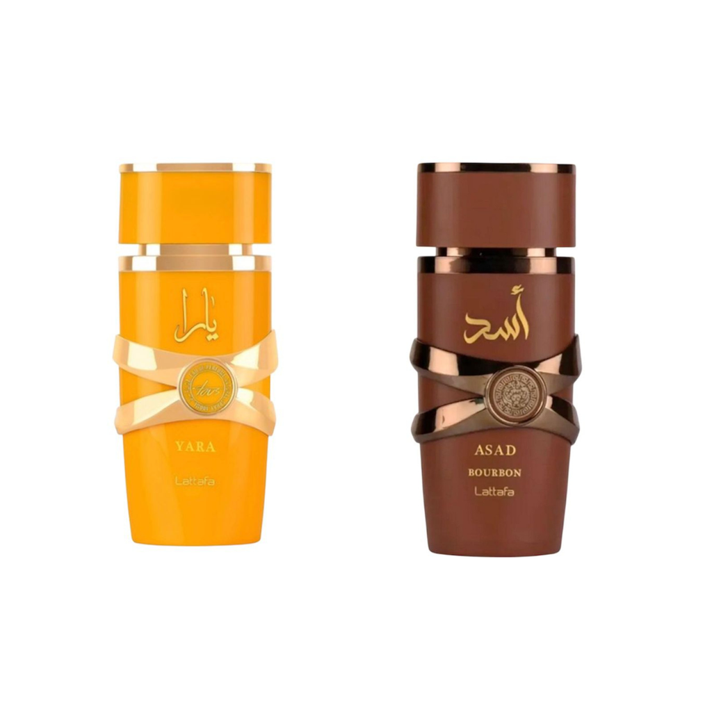 Kit Asad Bourbon + Yara Tous Perfumes Árabes Luxo Sofisticação