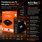 MX Box S 4K Ultra HD Android TV Box Wi-Fi Reprodutor Multimídia