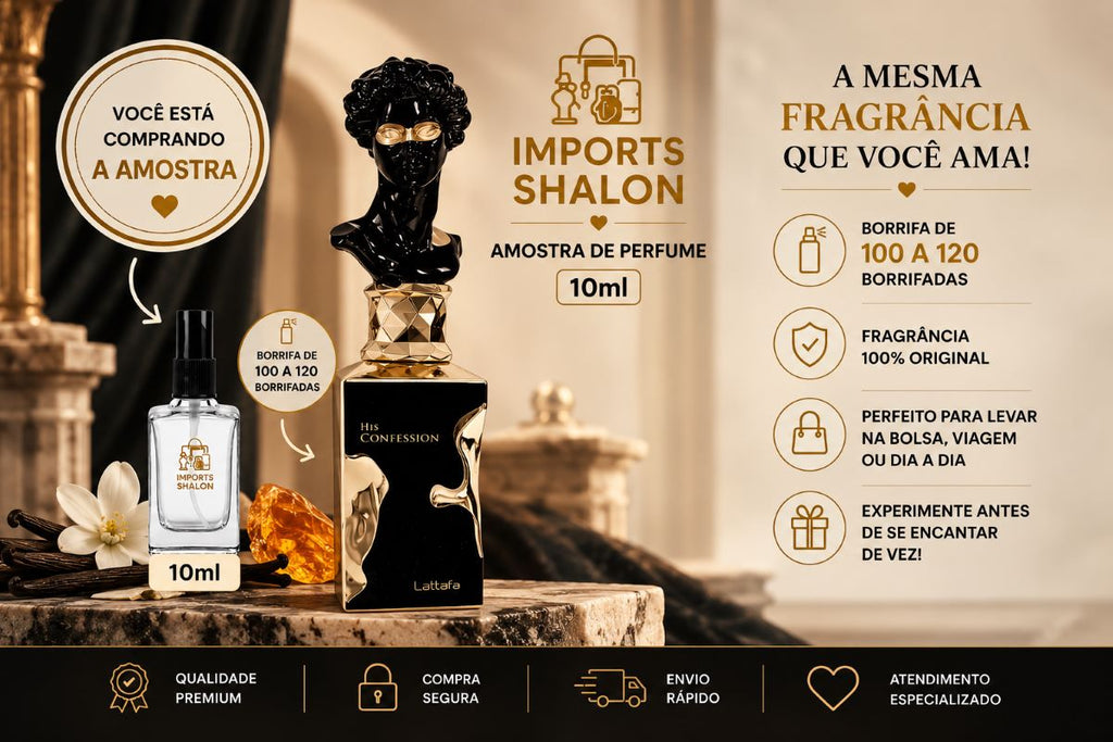 Mini Perfume His Confession 10ml Baunilha Amadeirada