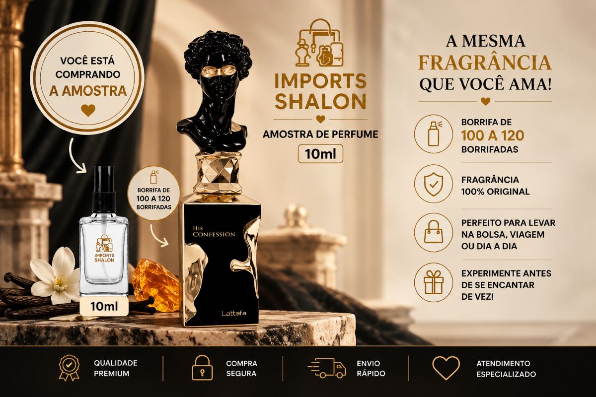 Mini Perfume His Confession 10ml Baunilha Amadeirada