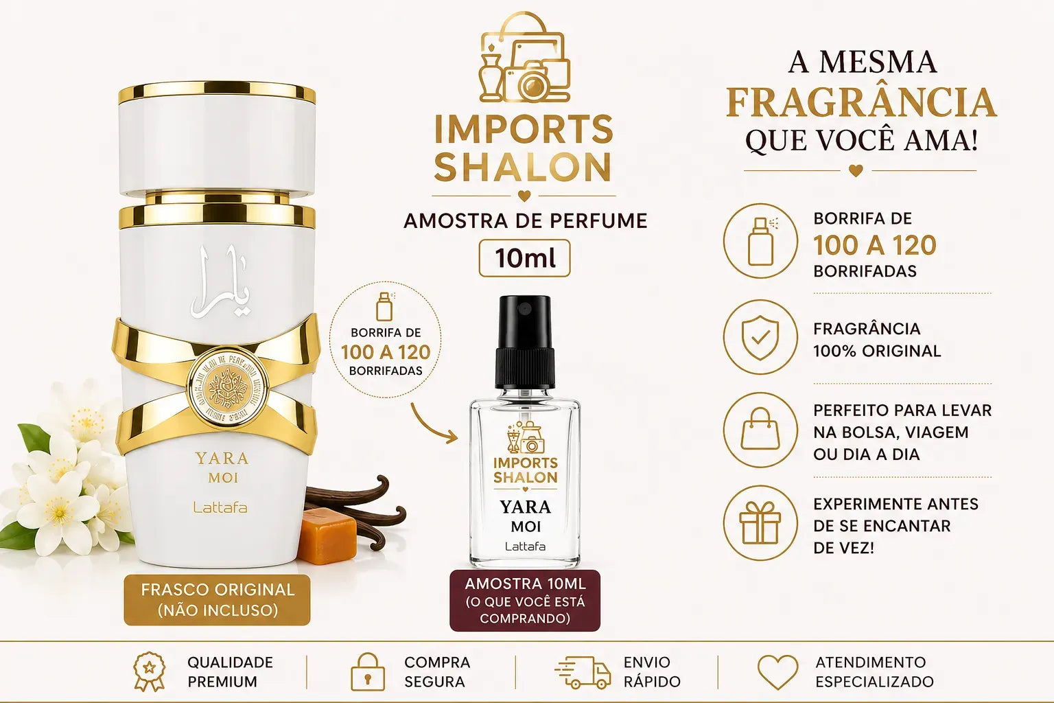 Yara Moi Lattafa 10ml Perfume Feminino Sofisticação