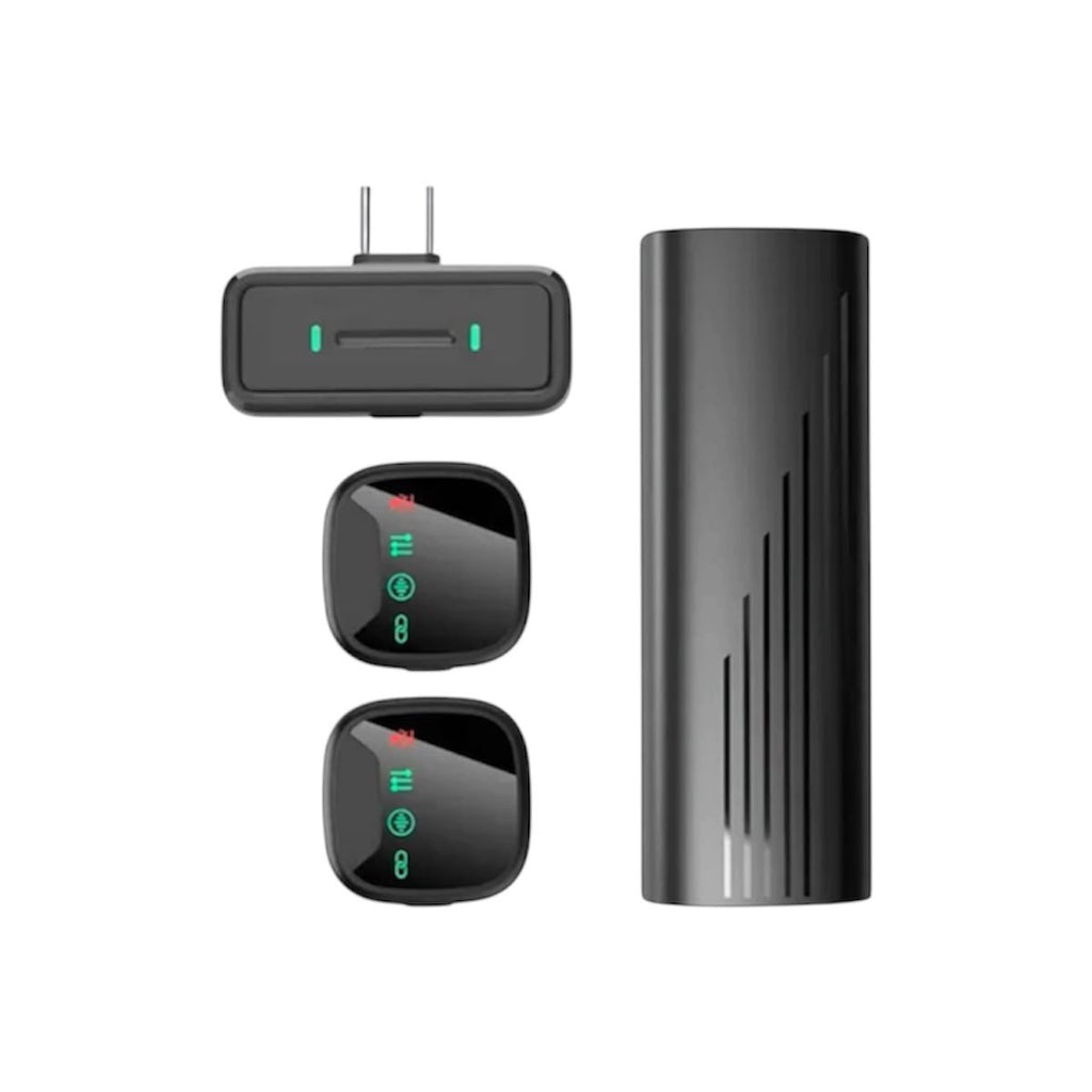Microfone De Lapela Sem Fio Para Vídeos Com Estojo USB-C