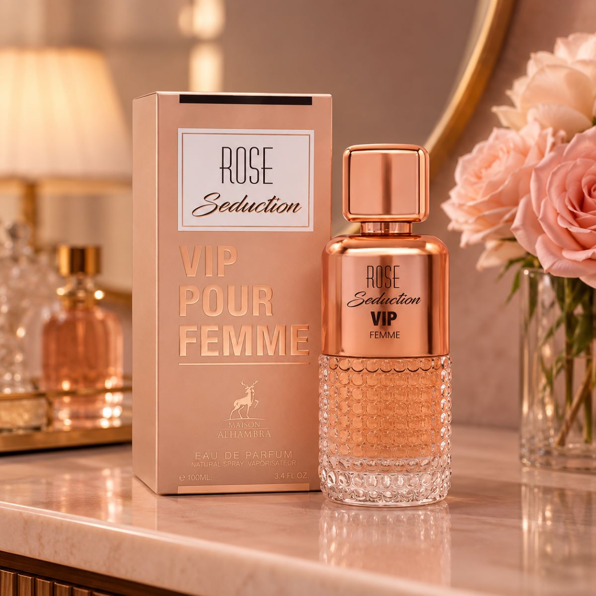 Rose Seduction Vip Pour Femme 100ml Perfume Feminino Elegante
