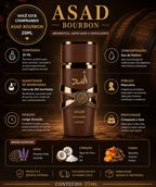 Mini Perfume Asad Bourbon 25 Ml Alta Fixação Fragrância Intensa