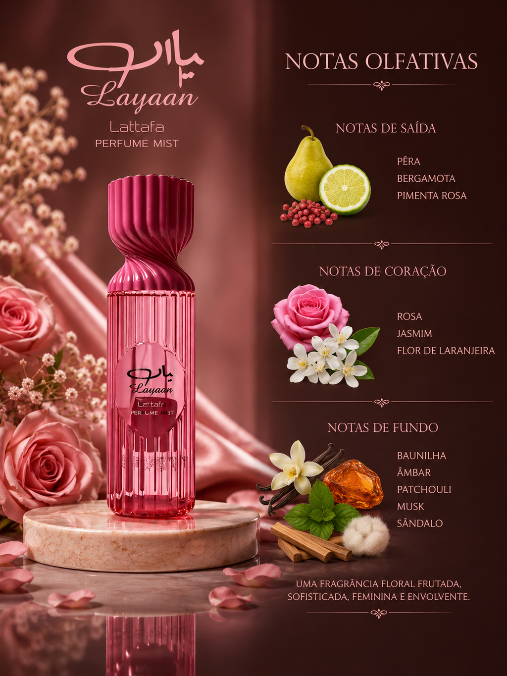 Layaan Lattafa Body Splash Feminino Sofisticado