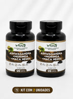 Kit De 2 Suplementos Ashwagandha + Moringa + Maca Negra 2x120Caps