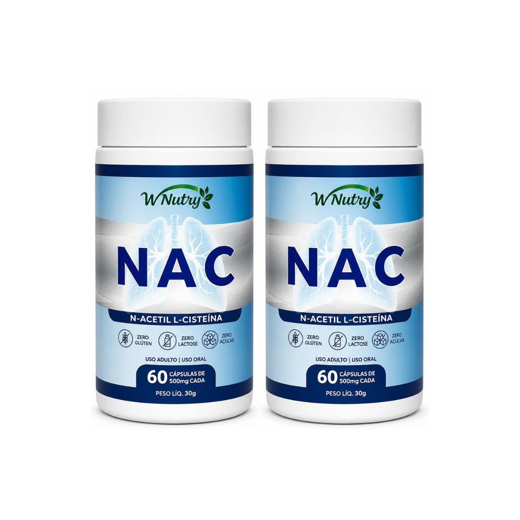2 Suplementos NAC Acetilcisteína 2x60 Cápsulas Antioxidante Pulmões