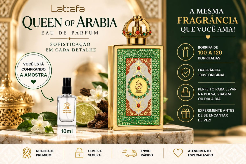 Mini Perfume Queen Of Arabia 10ml Aroma Cremoso Envolvente