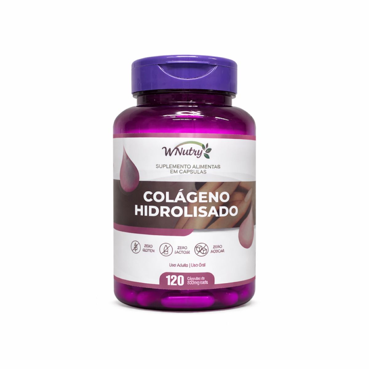 Suplemento Colágeno Hidrolisado 120 Cápsulas Pele Cabelo Unhas