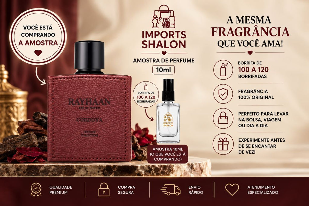 Mini Perfume Rayhaan Cordova 10ml Couro Amadeirado Masculino