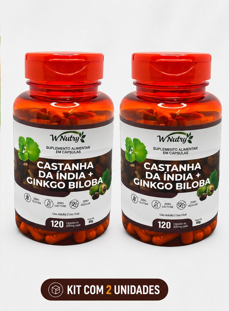 2 SuplementoS Castanha Da Índia + Ginkgo Biloba Circulação Power
