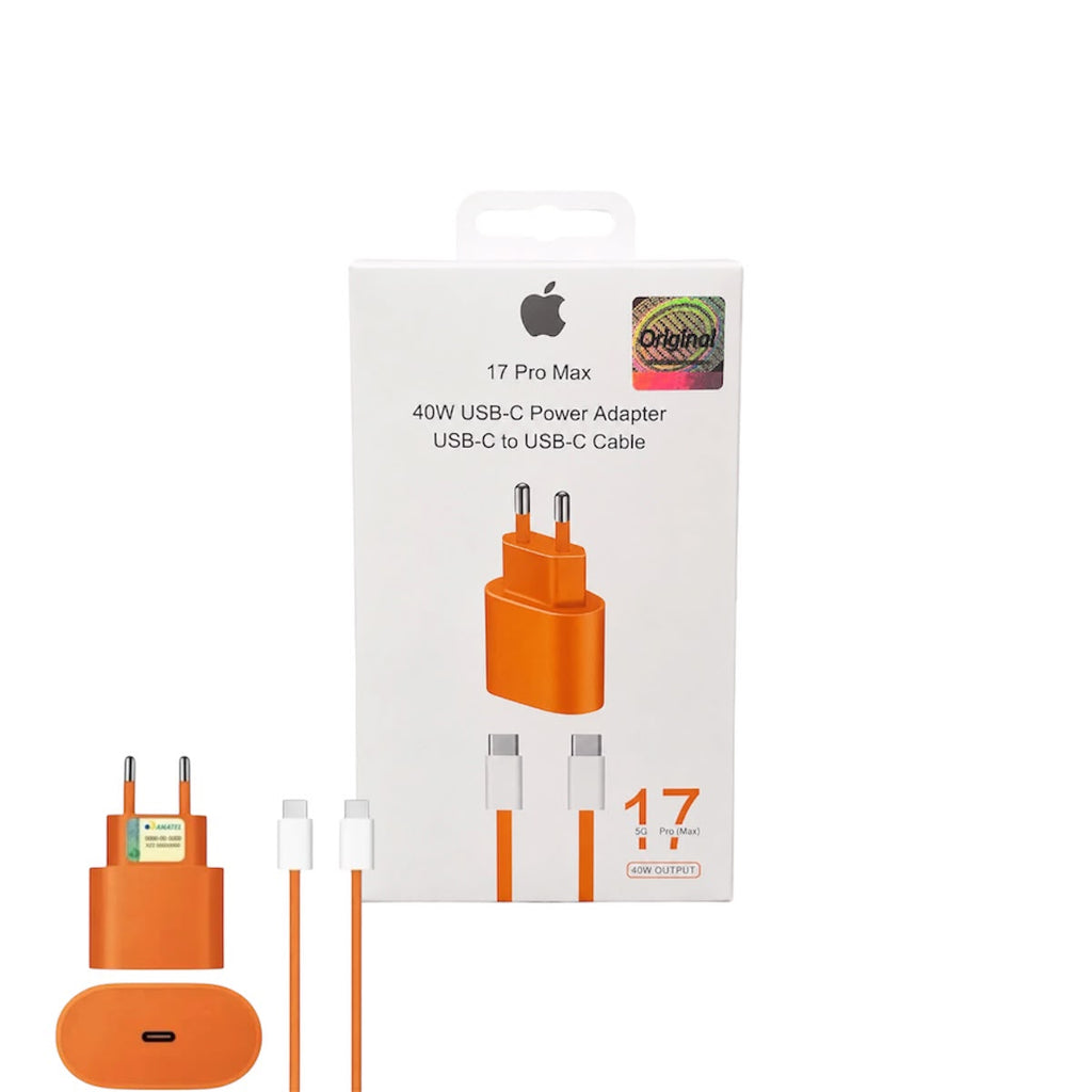 Carregador USB-C 40W Com Cabo USB-C Compatível Com iPhone 17