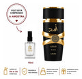 Asad Black Lattafa Perfume Masculino 10ml Alta Sofisticação