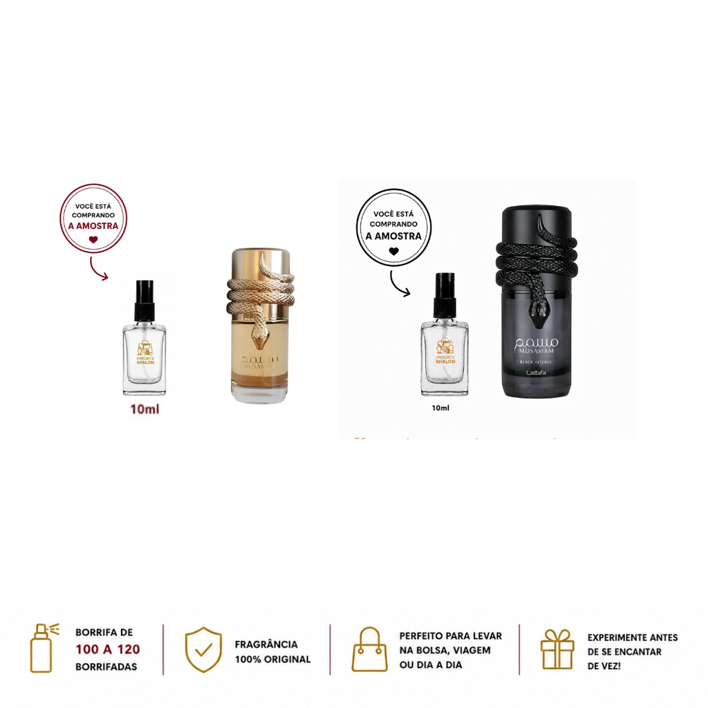 Kit 2 Mini Perfumes Musamam 10ml Black Intense