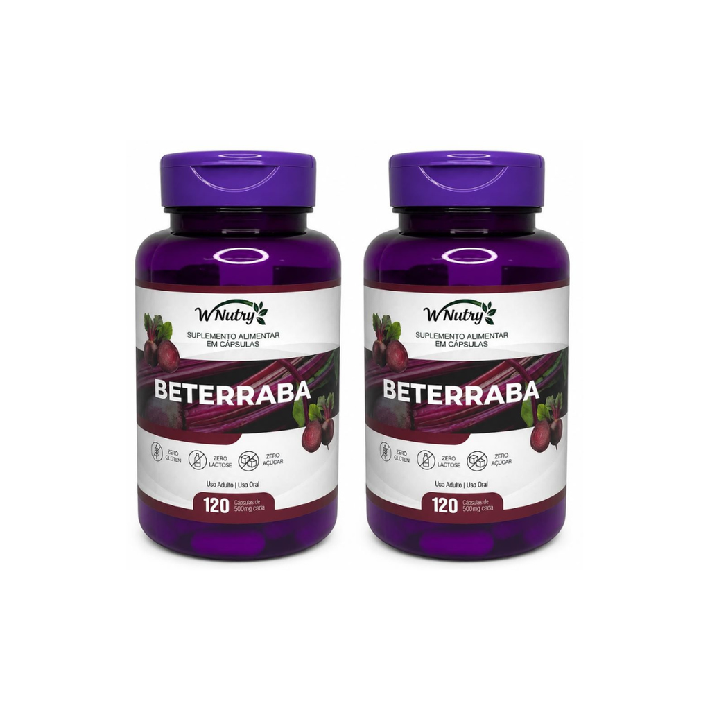 2 Suplementos Beterraba 2x120 Cáps Energia Natural Circulação