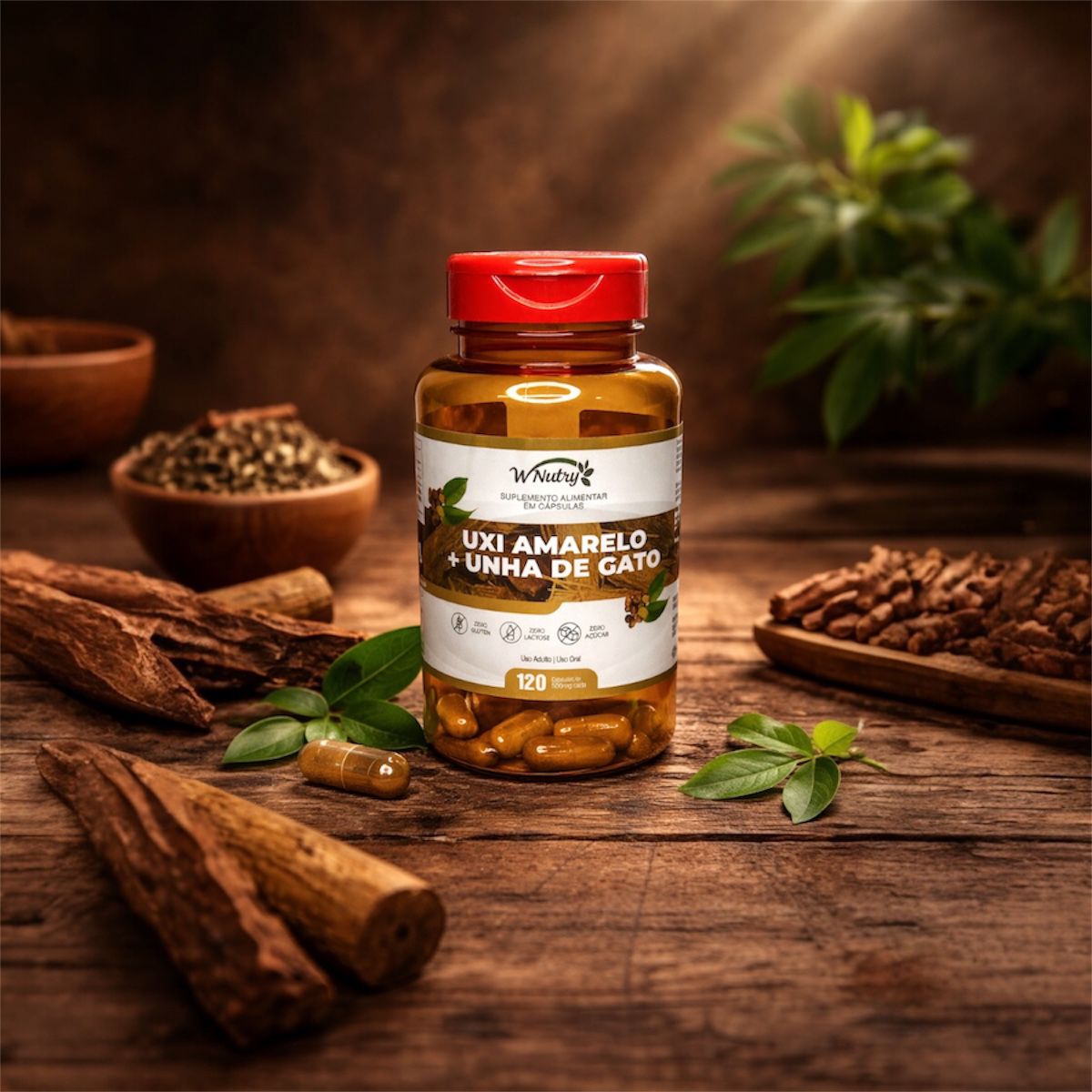 Uxi Amarelo + Unha de Gato Wnutry Poder Natural Forte