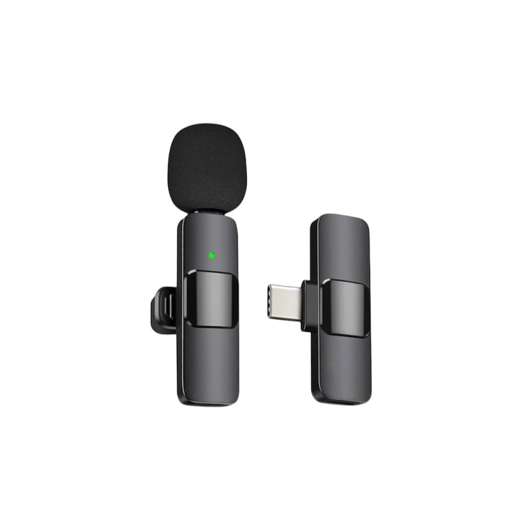Microfone Lapela Sem Fio K8 USB Tipo C Para Gravações