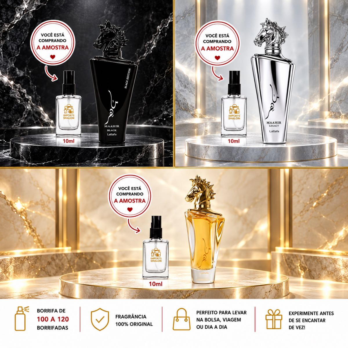 Maahir Gold Black Legacy Mini Perfumes 10ml Kit 3