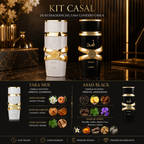 Kit Casal Yara Moi + Asad Black Perfumes Árabes Alta Fixação