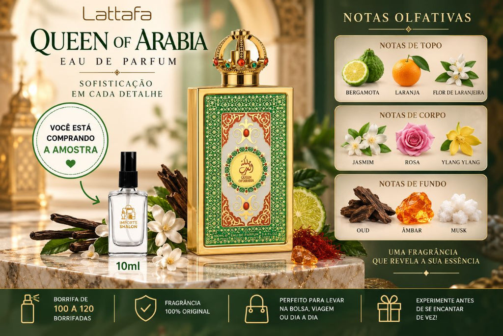 Mini Perfume Queen Of Arabia 10ml Aroma Cremoso Envolvente