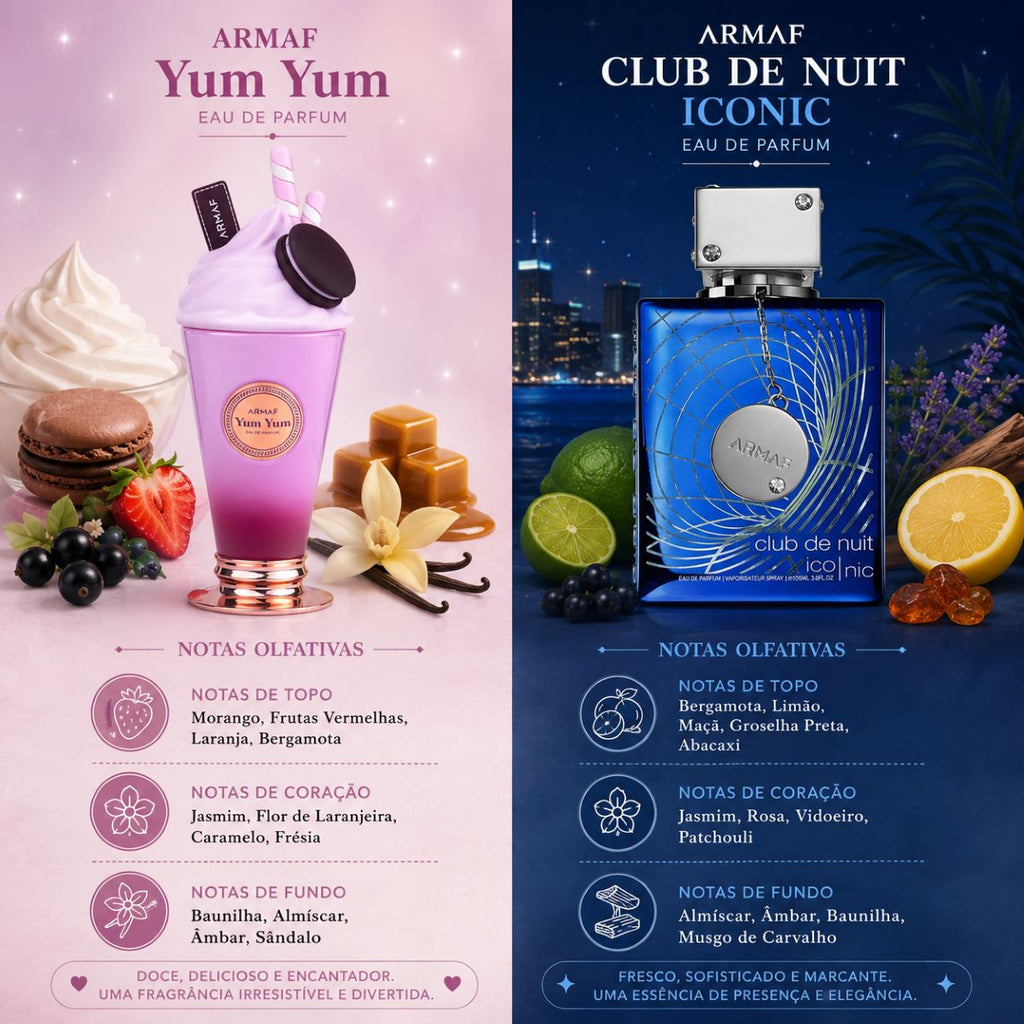 Kit Yum Yum + Club De Nuit Iconic Perfumes Árabes Luxo