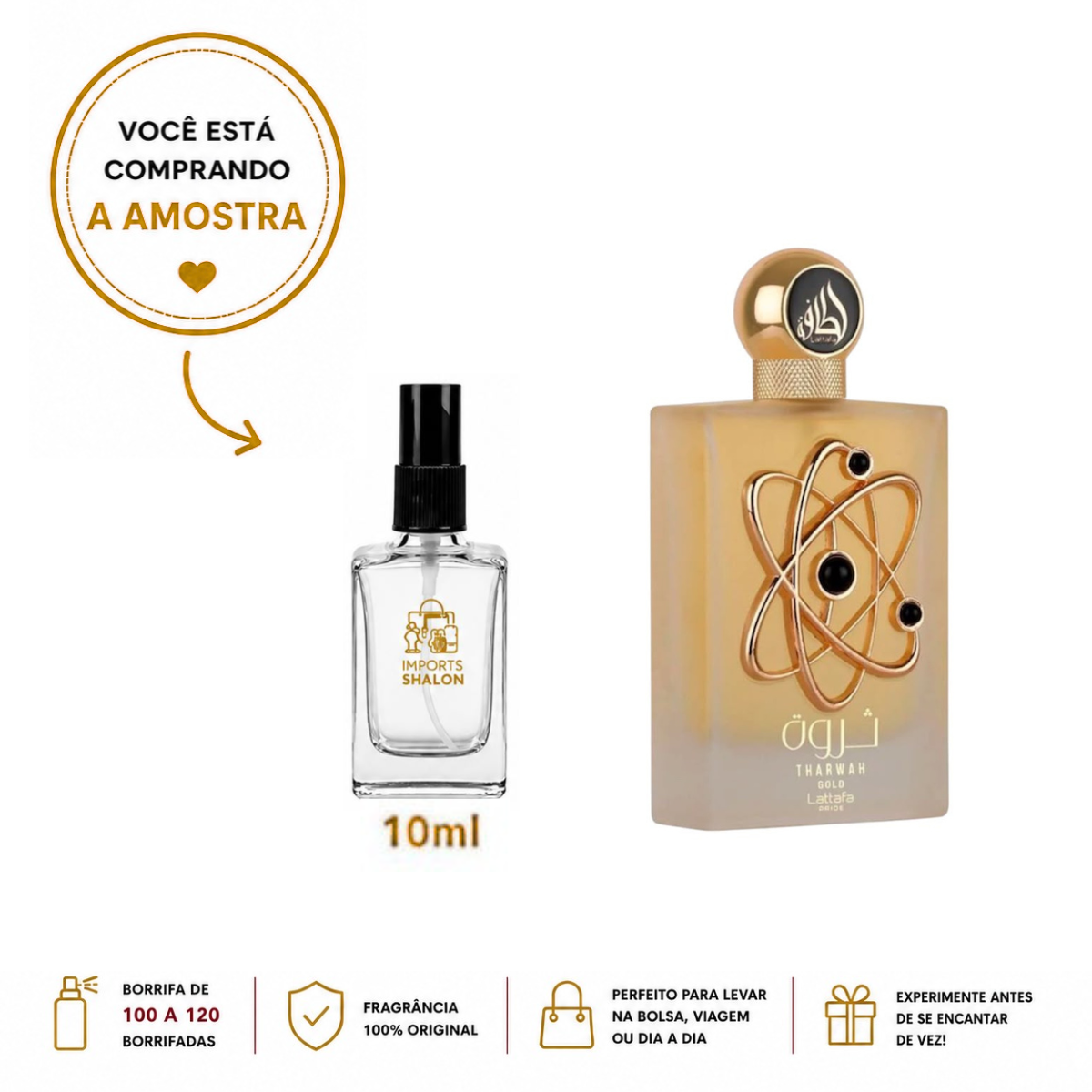 Mini Perfume Tharwah Gold 10ml Aroma Oriental Elegante
