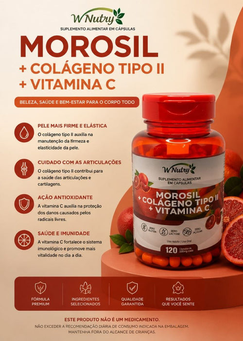 3 Suplementos Morosil + Colágeno Tipo 2 E Vitamina C Power