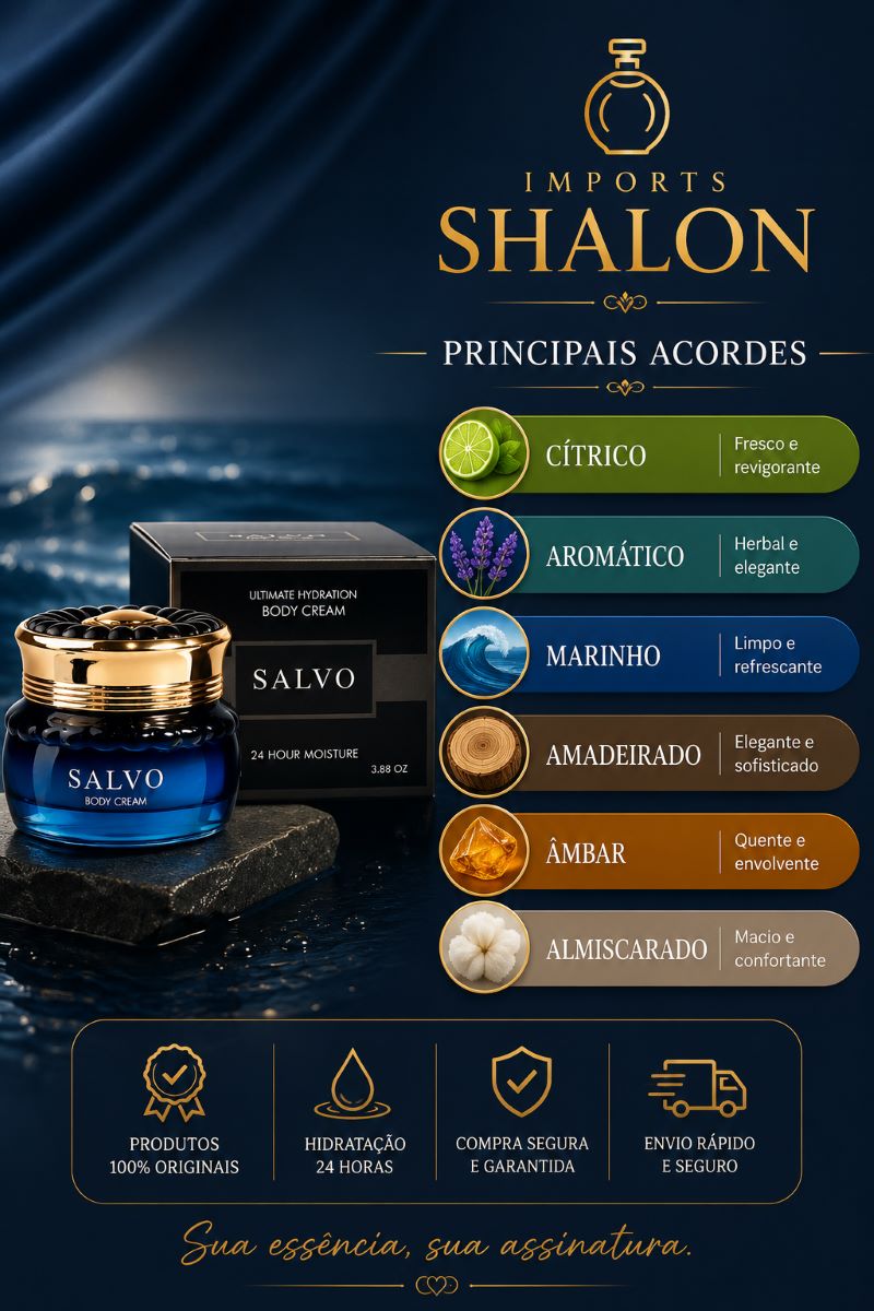 Creme Hidratante Salvo Body Cream 110g Aroma Marcante Luxo