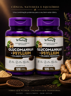 2 Suplementos Glucomannan + Psyllium + Colágeno Hidrolisado Premium