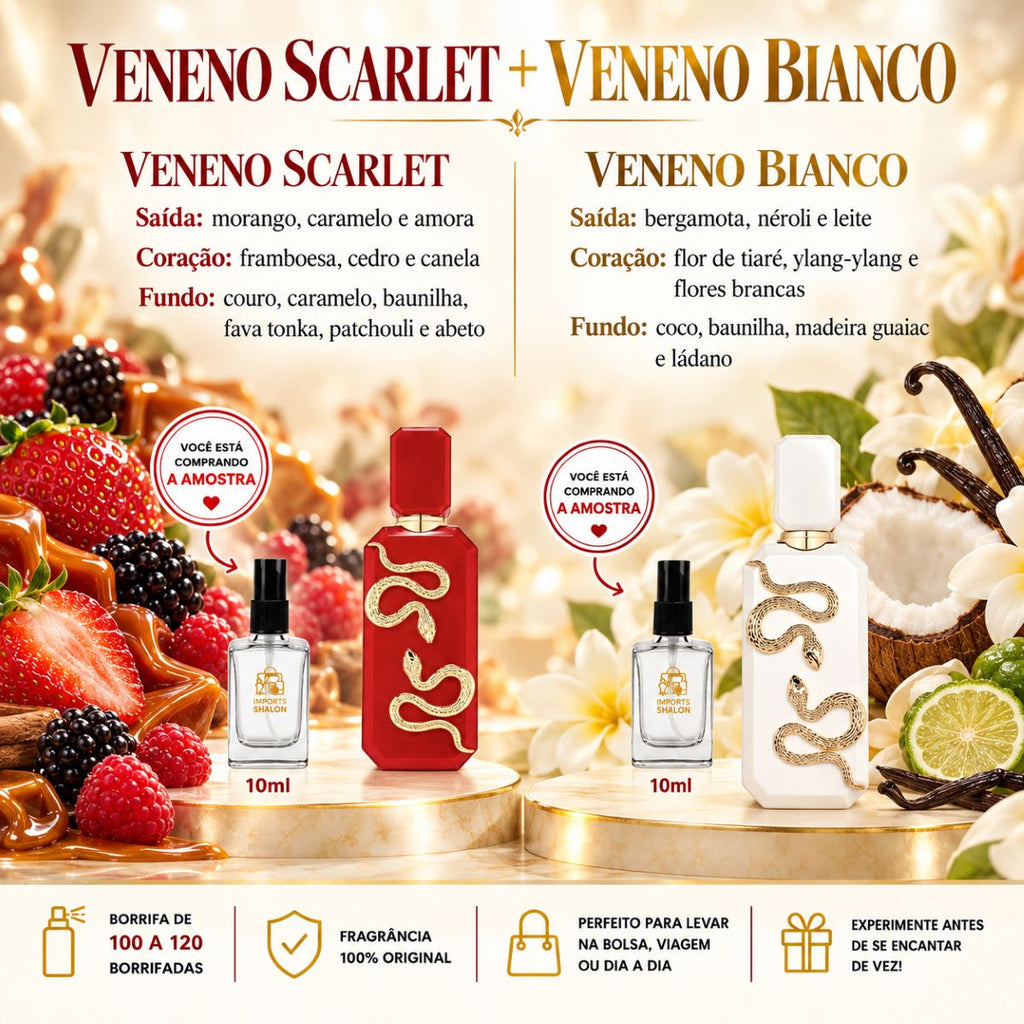 Kit 2 Mini Perfumes Veneno Scarlet Bianco 10ml